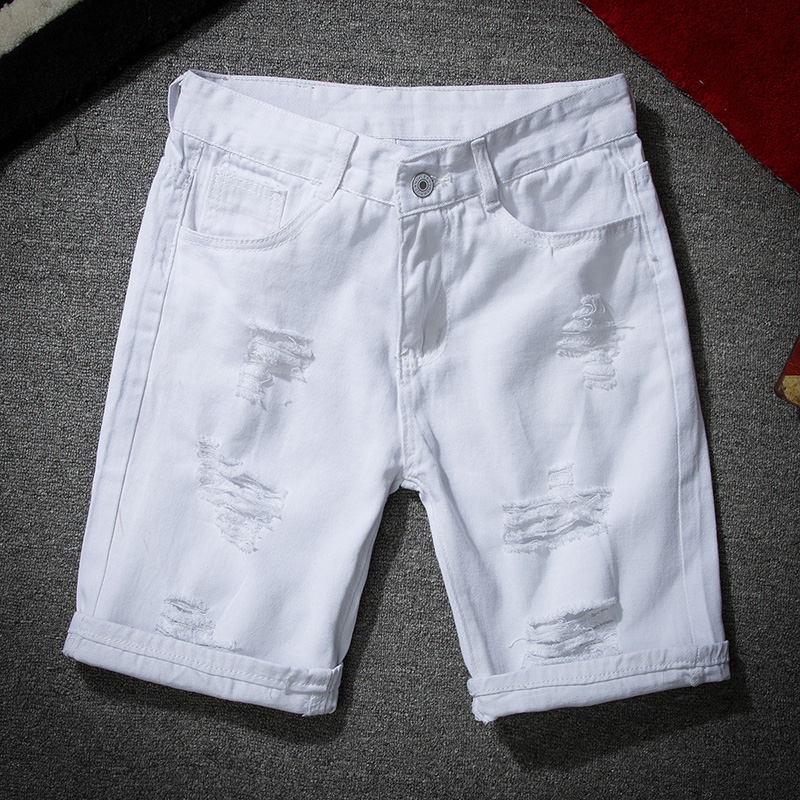Men'S Shoes For Jeans - Men White Denim Shorts New Summer