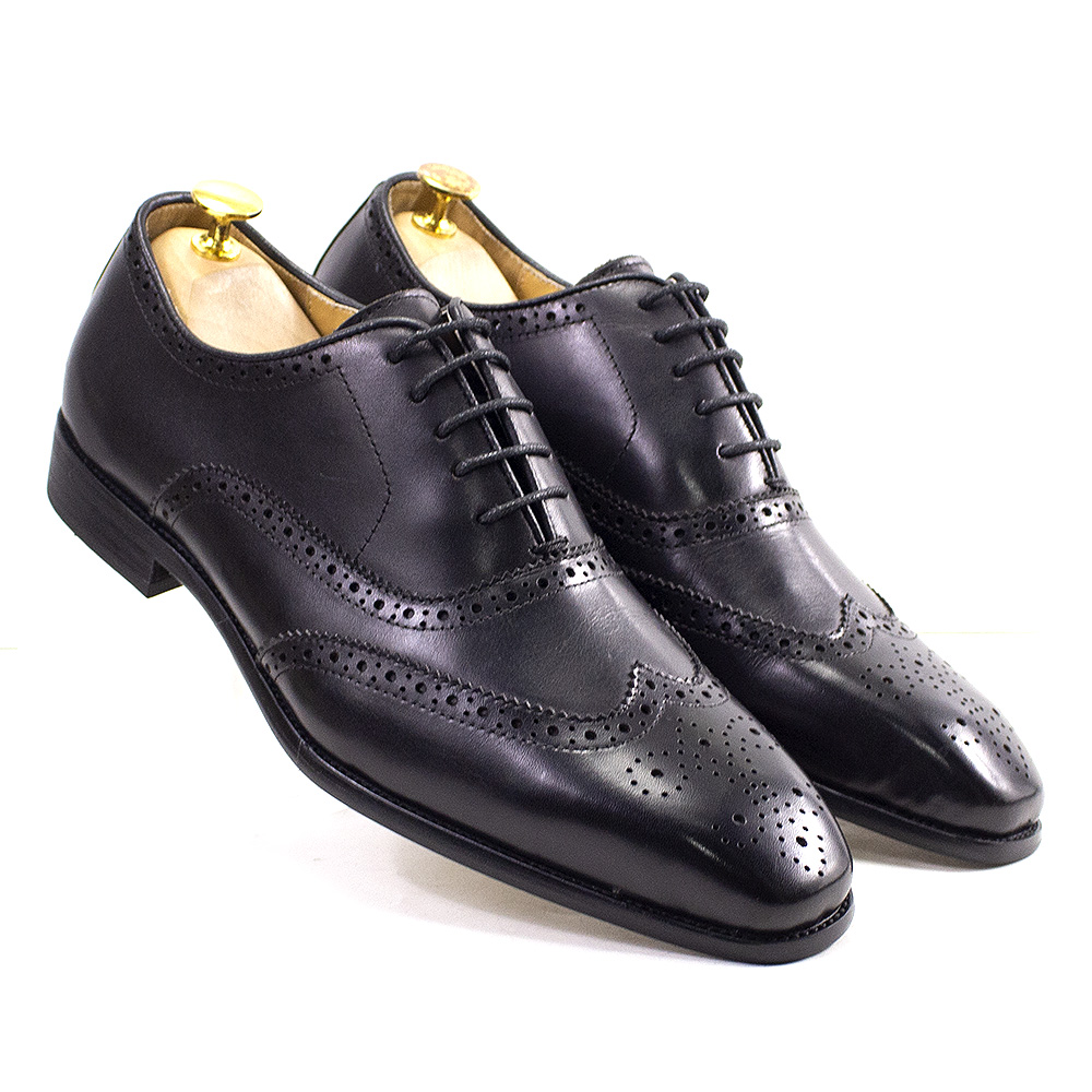 Oxford Brogue Leather - Size 7-12 Handmade Men's Wingtip Oxford
