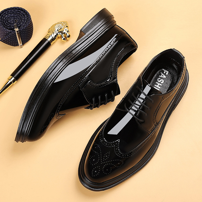 Men's Patent Leather Brogue Dr - Oxford Brogue Leather avaliação e preço