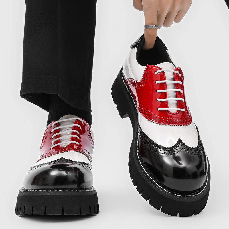 men's fashion hip hop rock pla - Oxford Brogue Leather avaliação e preço