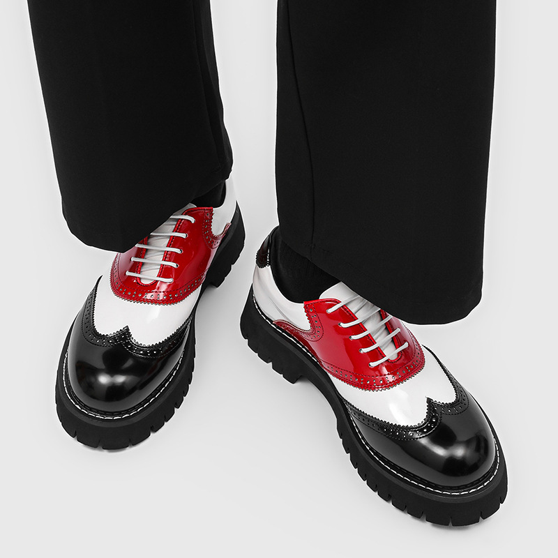 men's fashion hip hop rock pla - Oxford Brogue Leather avaliação e preço