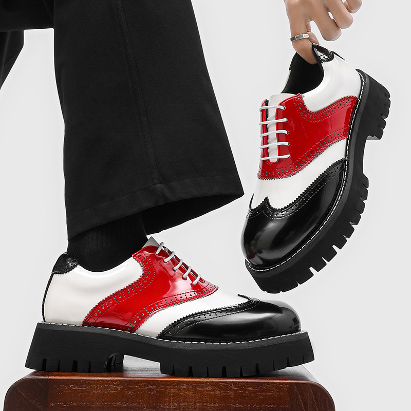 men's fashion hip hop rock pla - Oxford Brogue Leather avaliação e preço