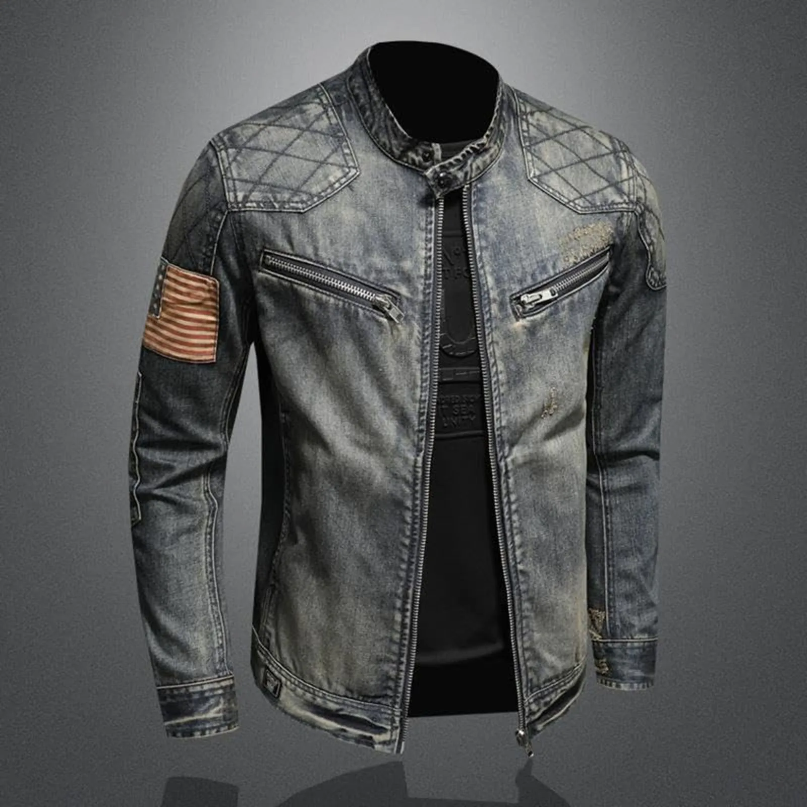 Vintage Denim Jacket With Zip  - Men'S Shoes For Jeans avaliação e preço