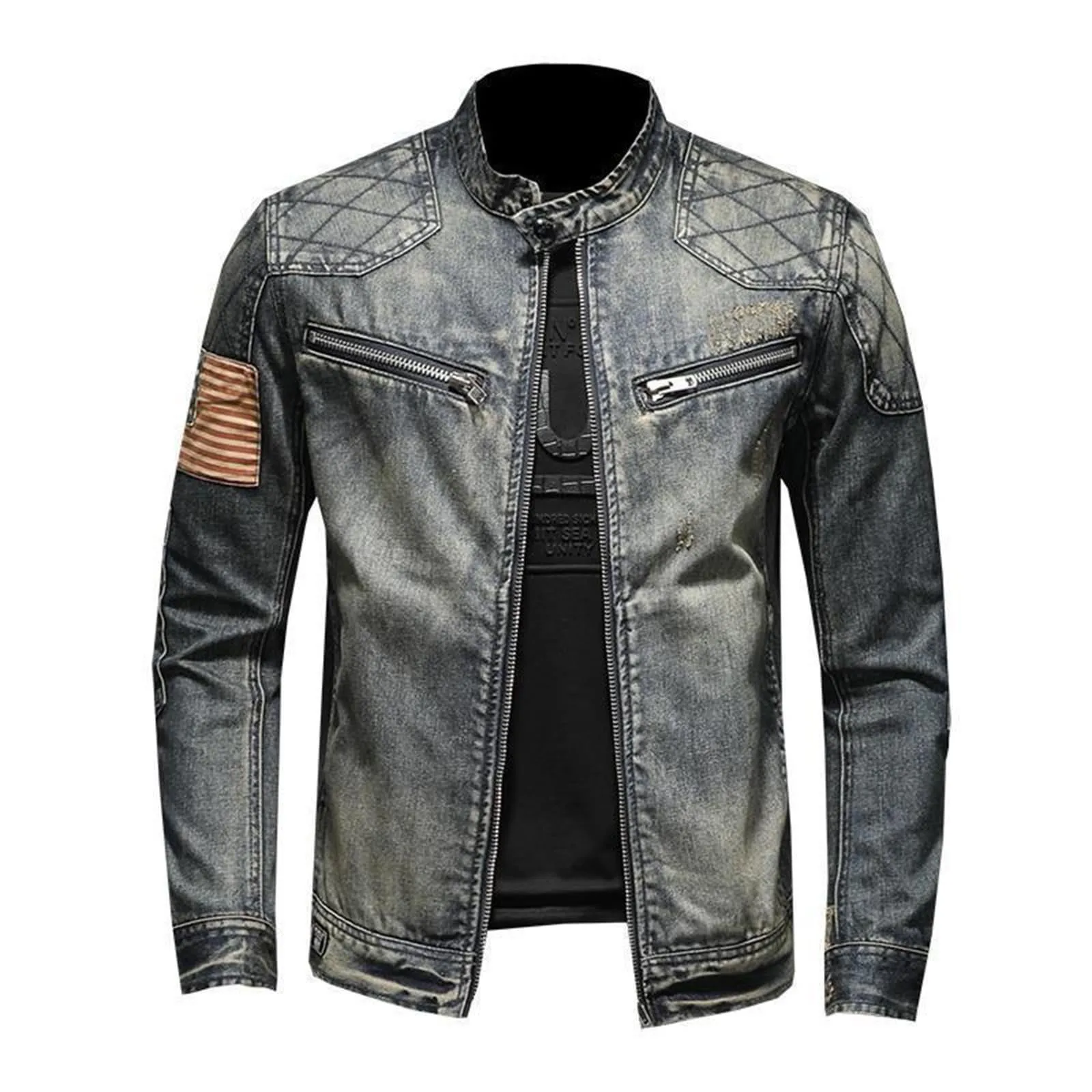 Vintage Denim Jacket With Zip  - Men'S Shoes For Jeans avaliação e preço