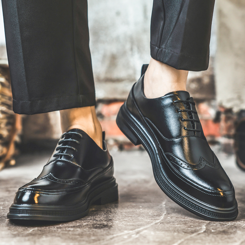 Men's Height Increasing Leathe - Oxford Brogue Leather avaliação e preço
