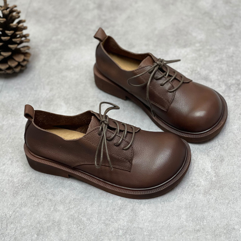 Women's Retro Genuine Leather  - Oxford Brogue Leather avaliação e preço