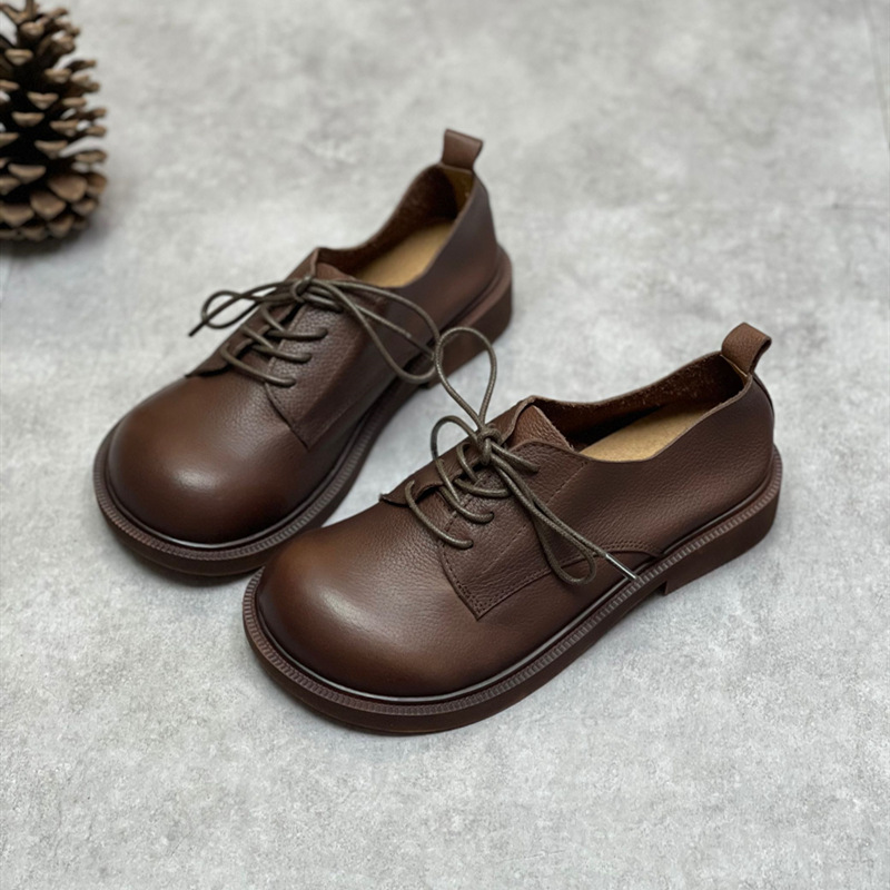 Women's Retro Genuine Leather  - Oxford Brogue Leather avaliação e preço