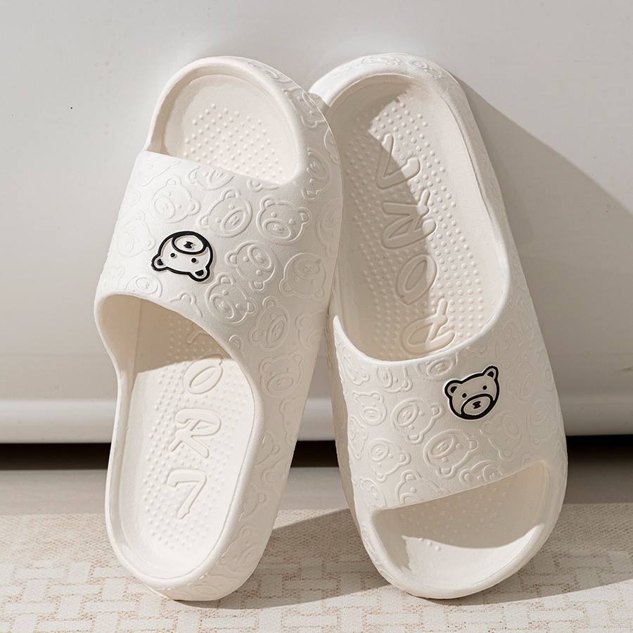 Printting Cute Bear Women Slip - Men'S Shoes To Women'S Size avaliação e preço
