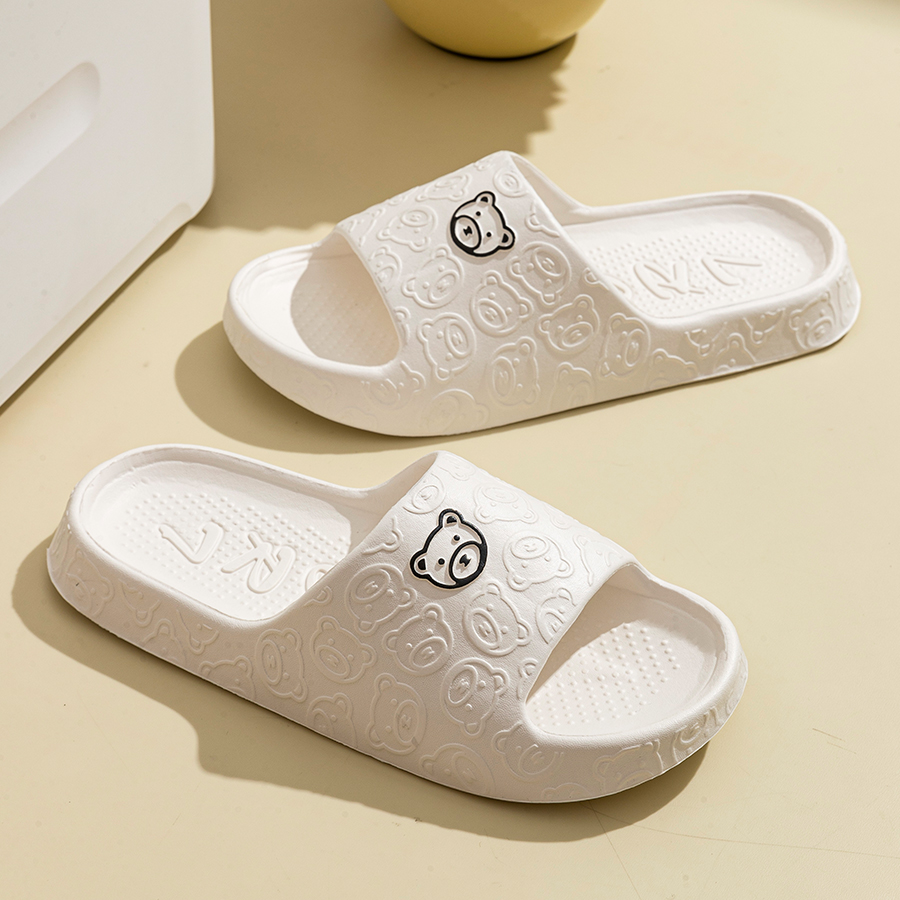 Printting Cute Bear Women Slip - Men'S Shoes To Women'S Size avaliação e preço