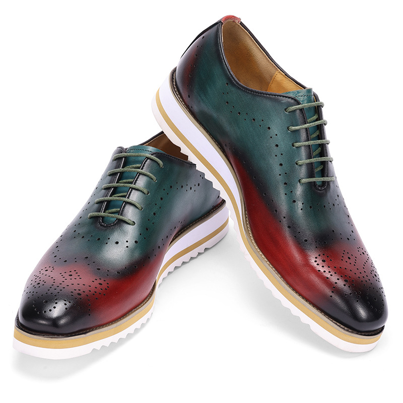 Luxury Men's Dress Shoes Genui - Oxford Brogue Leather avaliação e preço
