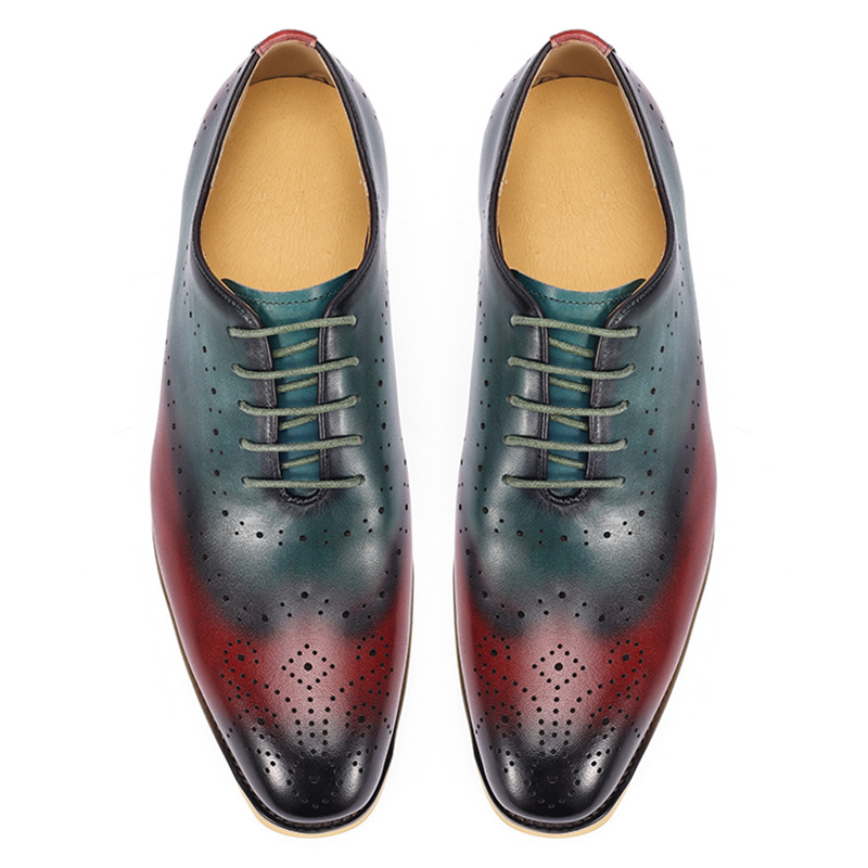 Luxury Men's Dress Shoes Genui - Oxford Brogue Leather avaliação e preço