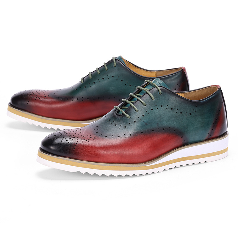 Luxury Men's Dress Shoes Genui - Oxford Brogue Leather avaliação e preço