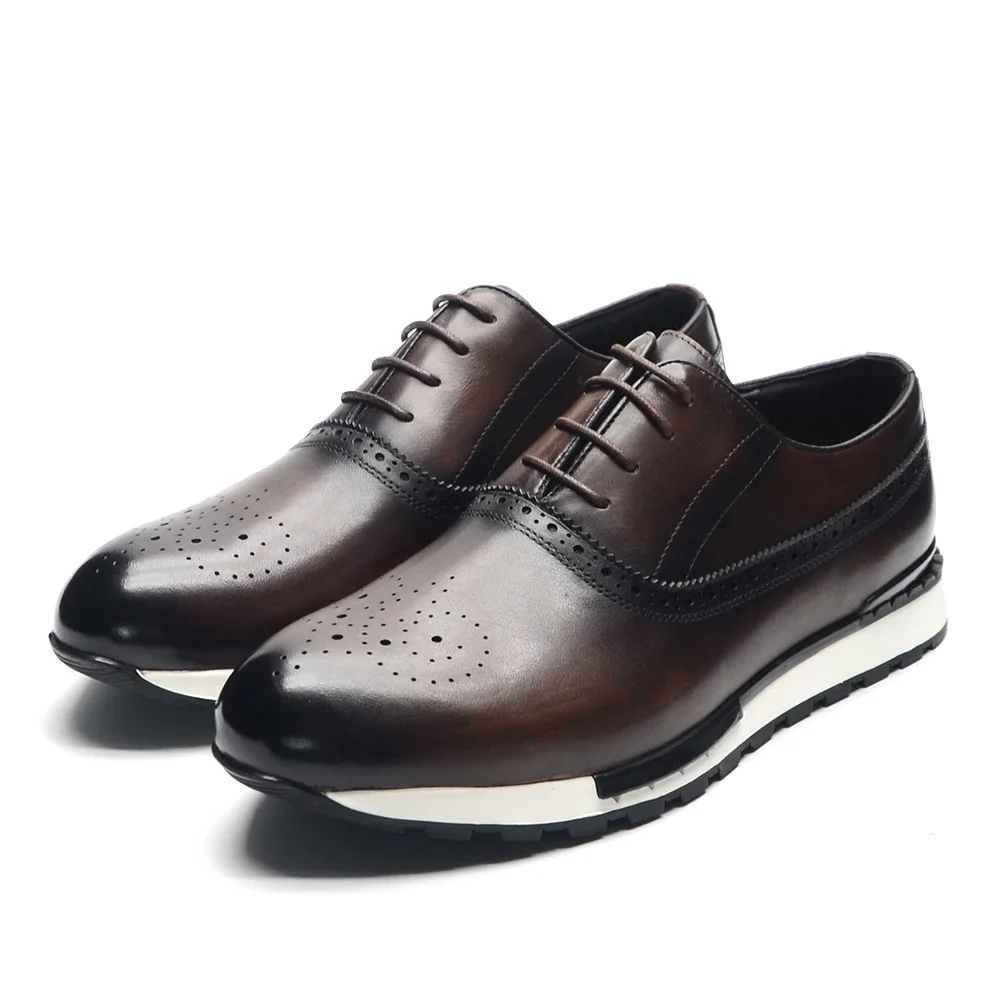 10 Colors Handmade Genuine Lea - Oxford Brogue Leather avaliação e preço