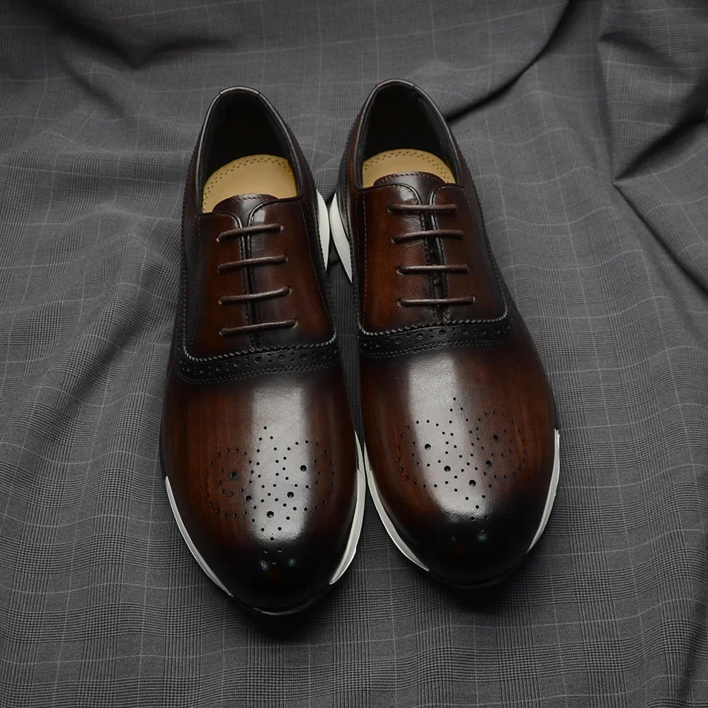 10 Colors Handmade Genuine Lea - Oxford Brogue Leather avaliação e preço