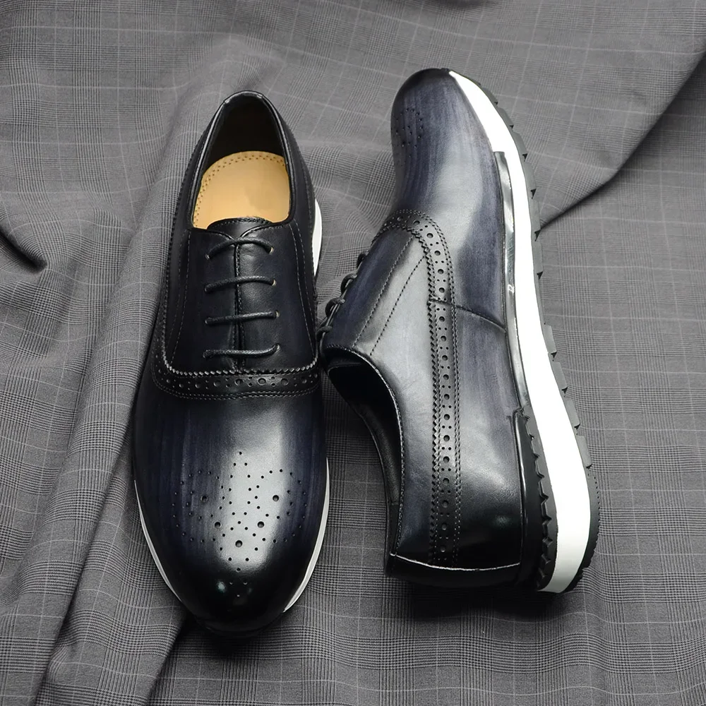 10 Colors Handmade Genuine Lea - Oxford Brogue Leather avaliação e preço