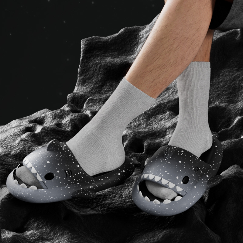 Cute Cartoon Shark Slippers Fo - Men'S Shoes In Style avaliação e preço