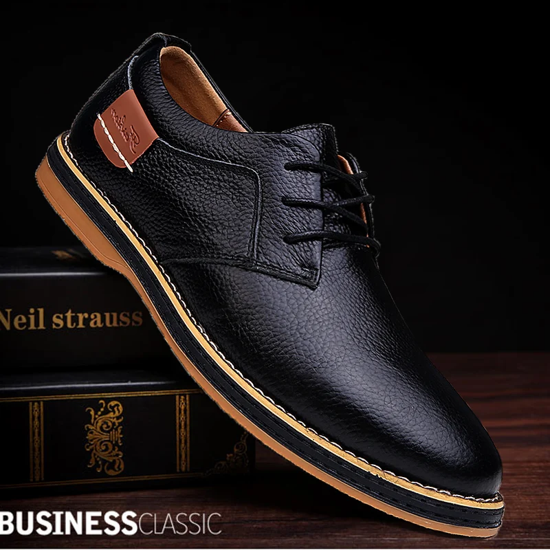 Genuine Leather Men Dress Shoe - Oxford Brogue Leather avaliação e preço