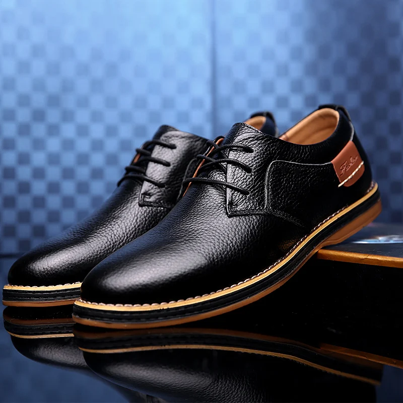 Genuine Leather Men Dress Shoe - Oxford Brogue Leather avaliação e preço