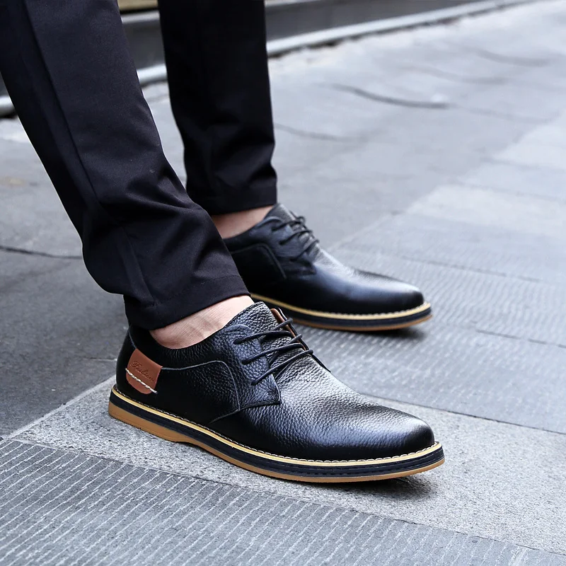 Genuine Leather Men Dress Shoe - Oxford Brogue Leather avaliação e preço