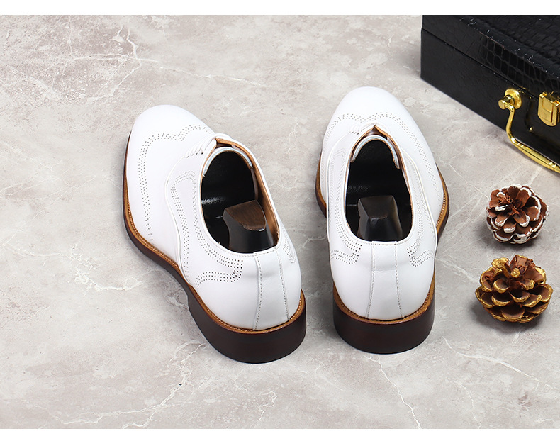 White Concise Wear-Resistant G - Oxford Brogue Leather avaliação e preço