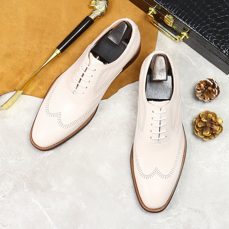 White Concise Wear-Resistant G - Oxford Brogue Leather avaliação e preço