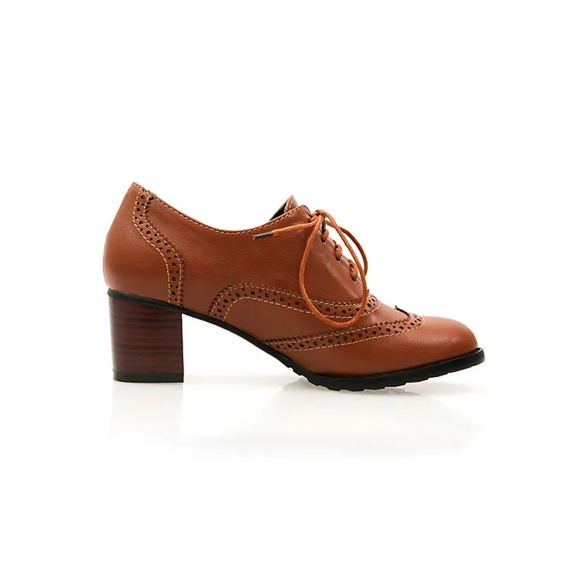 British Women Oxfords High Blo - Oxford Brogue Leather avaliação e preço