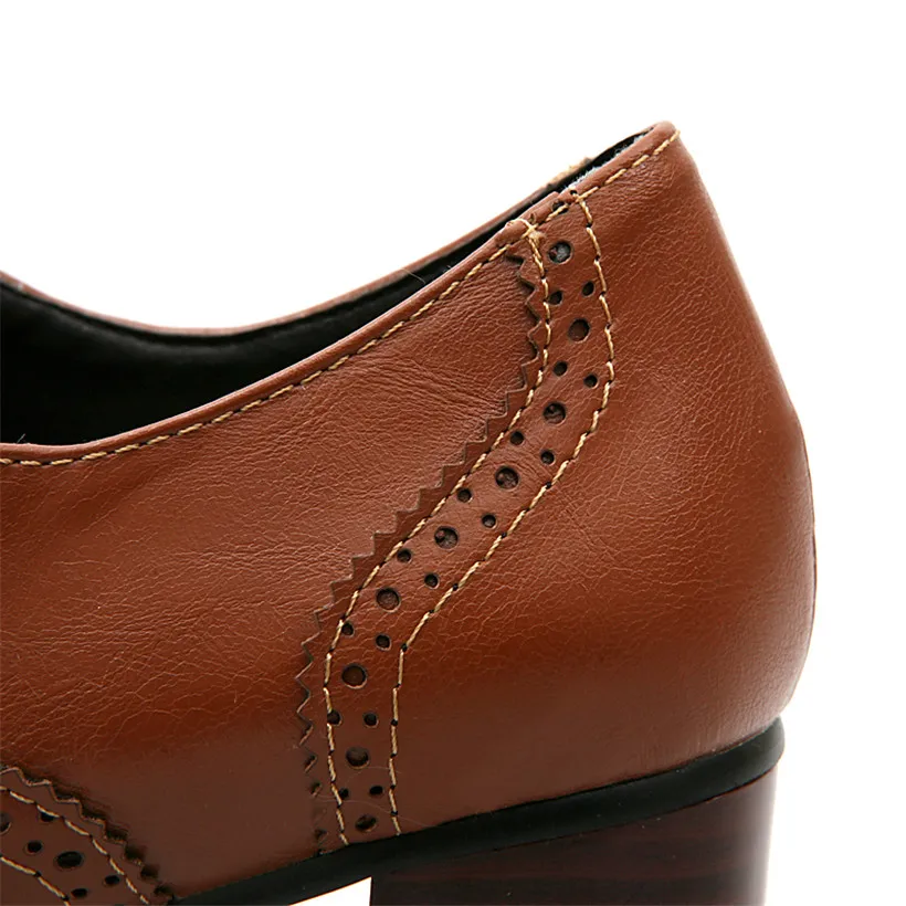 British Women Oxfords High Blo - Oxford Brogue Leather avaliação e preço