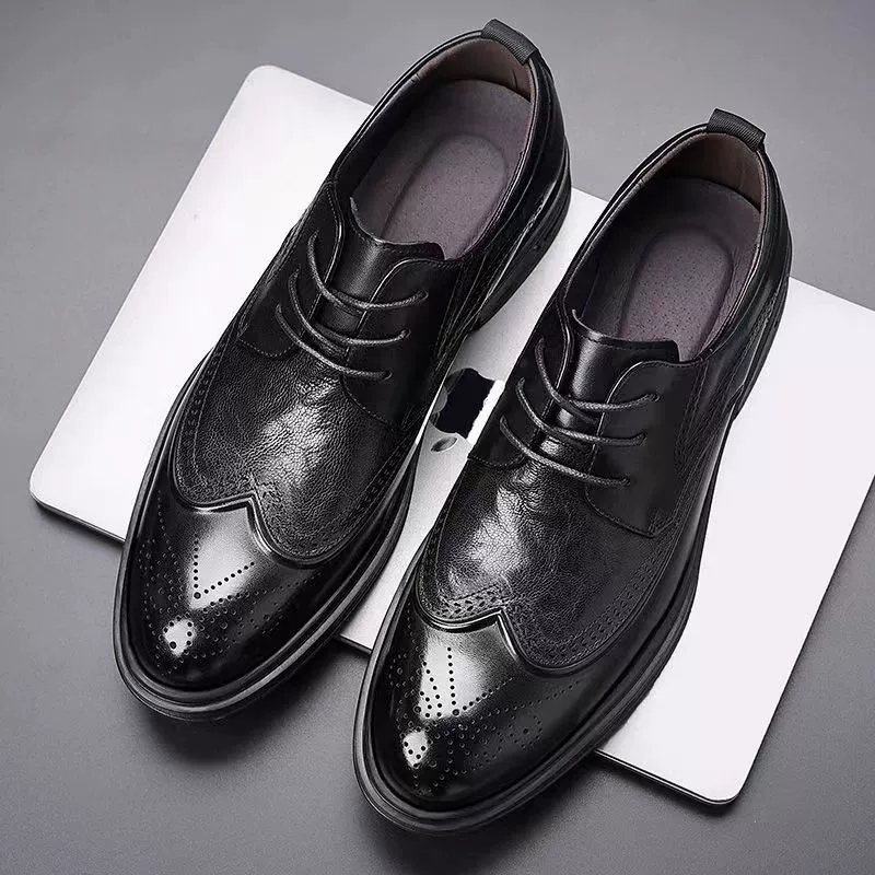 Mens Oxford Shoes Genuine Cow  - Oxford Brogue Leather avaliação e preço