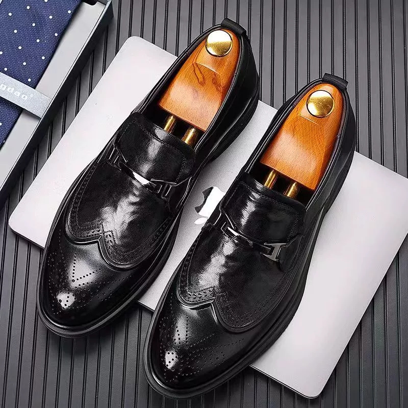 Mens Oxford Shoes Genuine Cow  - Oxford Brogue Leather avaliação e preço