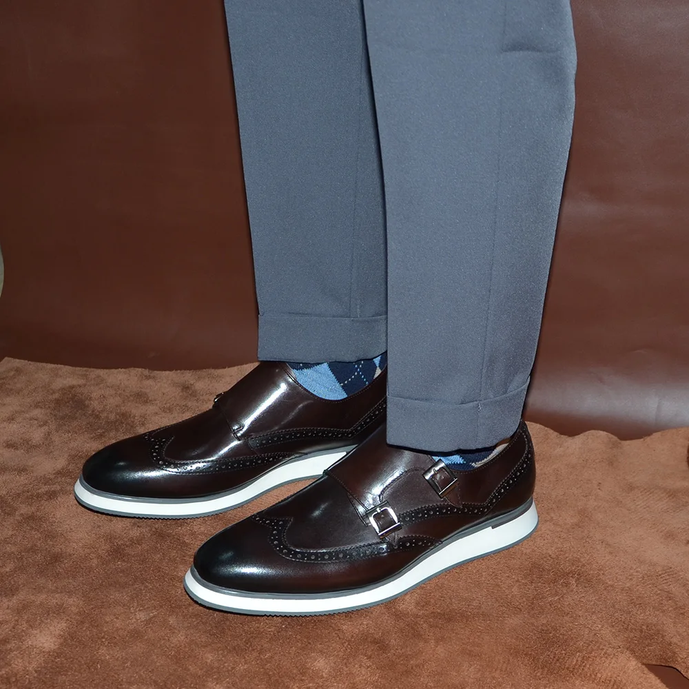 European Luxury Mens Sneakers  - Oxford Brogue Leather avaliação e preço