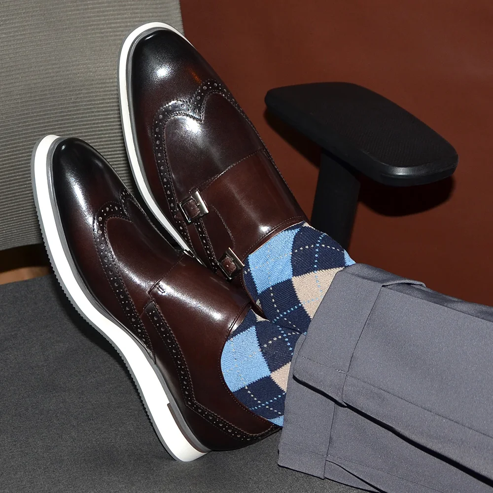 European Luxury Mens Sneakers  - Oxford Brogue Leather avaliação e preço