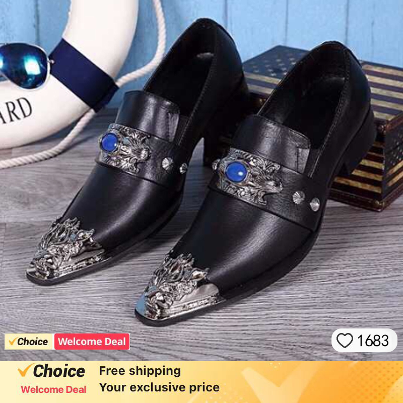 Men's Shoes Italian Style Poin - Oxford Brogue Leather avaliação e preço
