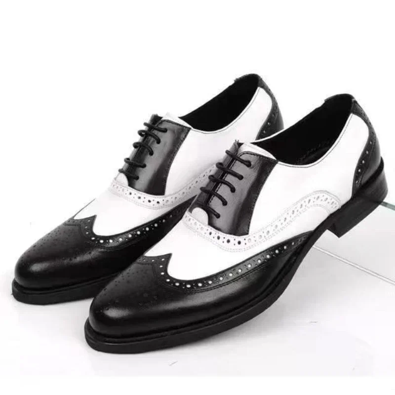 Mixed Colors Mens Dress Shoes  - Oxford Brogue Leather avaliação e preço