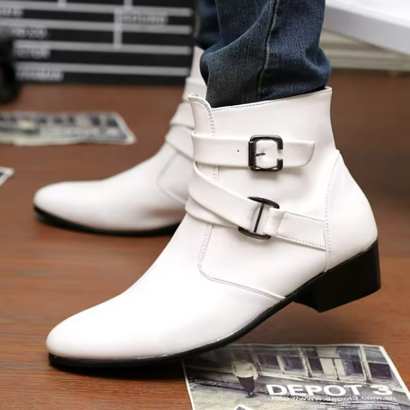Luxury Men Boots Leather Chels - Men Shoes White Colour avaliação e preço