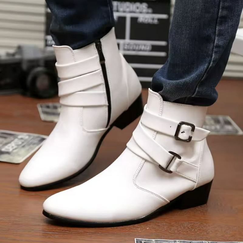 Luxury Men Boots Leather Chels - Men Shoes White Colour avaliação e preço