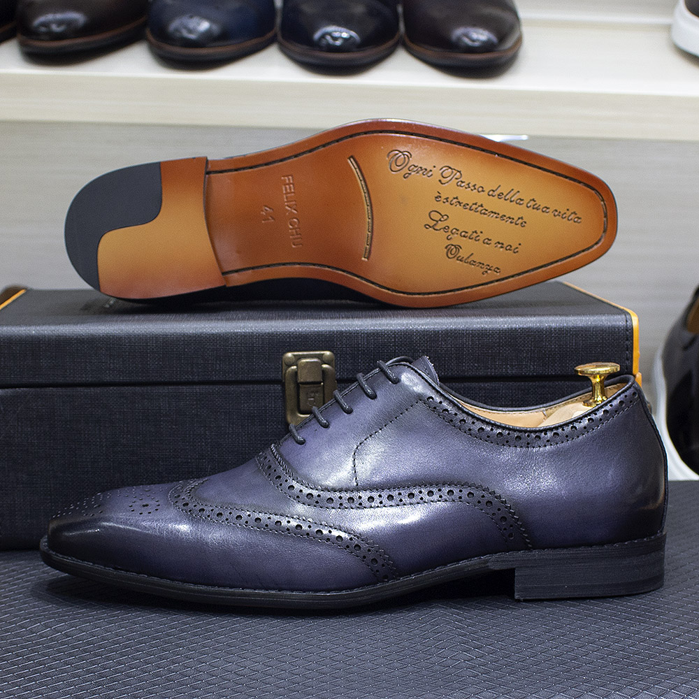 Size 7-12 Handmade Men's Wingt - Oxford Brogue Leather avaliação e preço