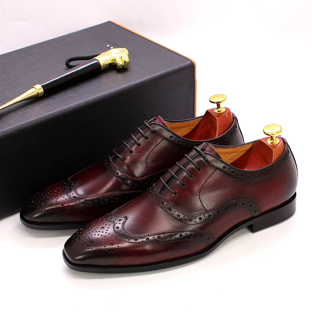 Size 7-12 Handmade Men's Wingt - Oxford Brogue Leather avaliação e preço