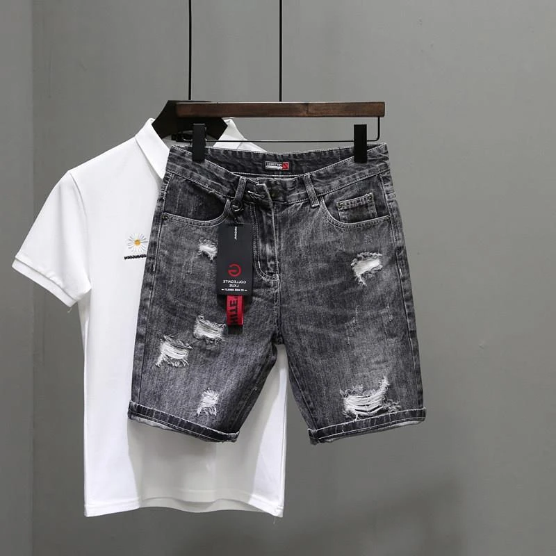 Men's Short Jeans Pants Black  - Men'S Shoes For Jeans avaliação e preço