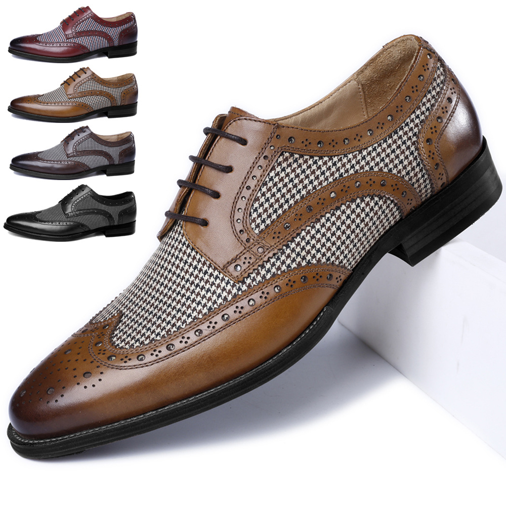 New Oxford Business Men Shoes  - Oxford Brogue Leather avaliação e preço