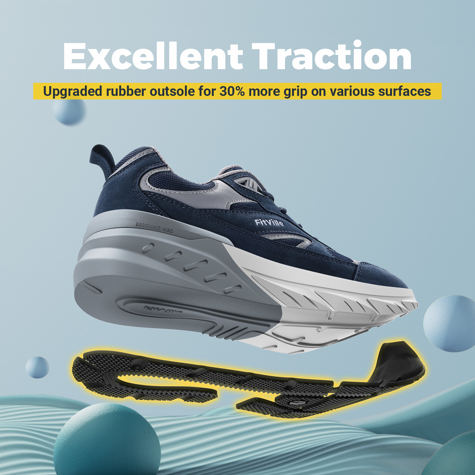 FitVille Newest Walking Shoes  - Men'S Shoes For Wide Feet avaliação e preço