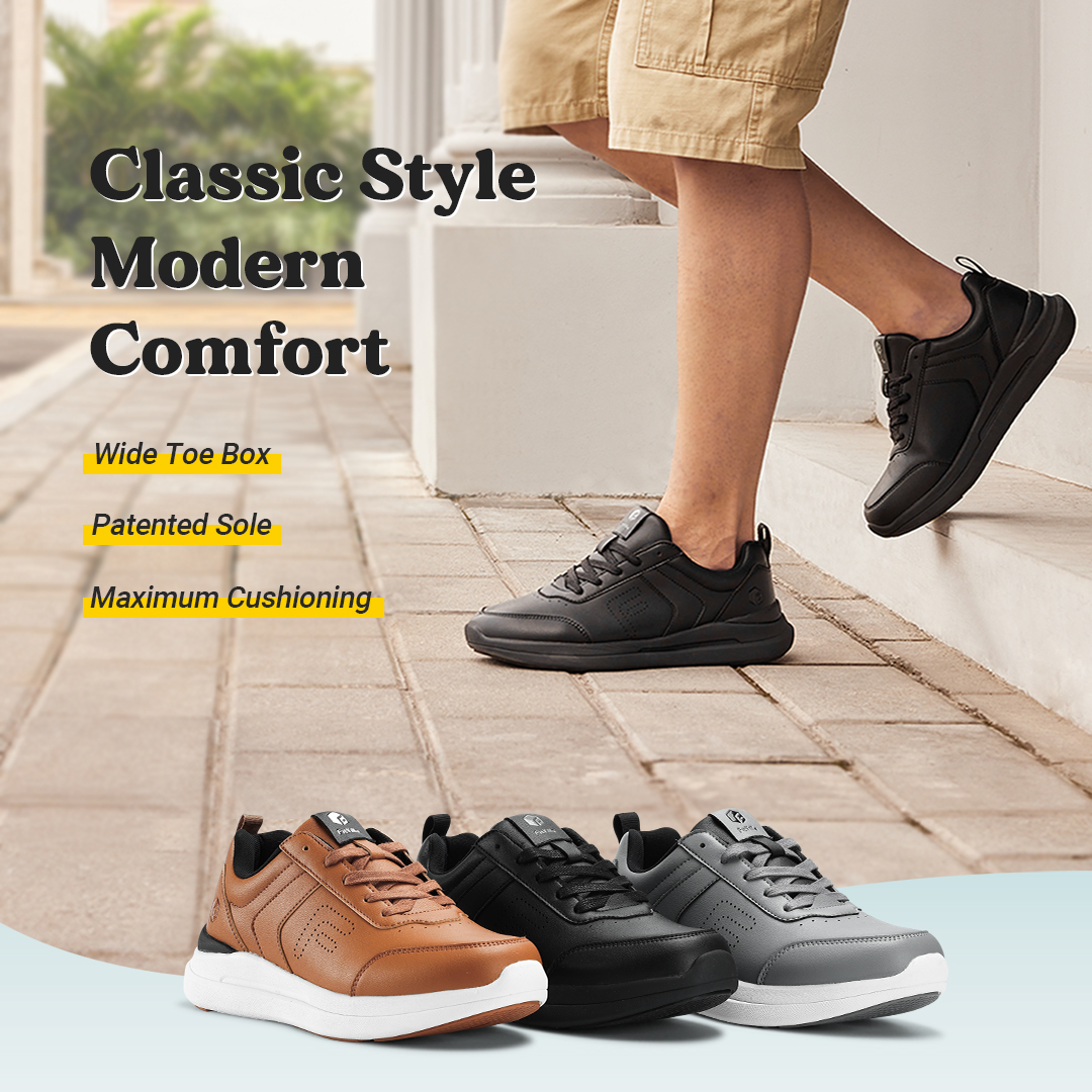 FitVille Men's Casual Leather  - Men'S Shoes For Wide Feet avaliação e preço