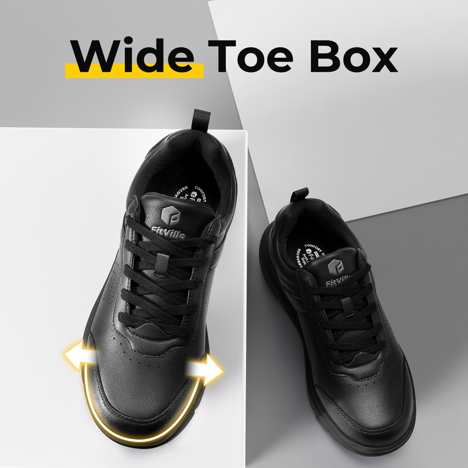 FitVille Men's Casual Leather  - Men'S Shoes For Wide Feet avaliação e preço
